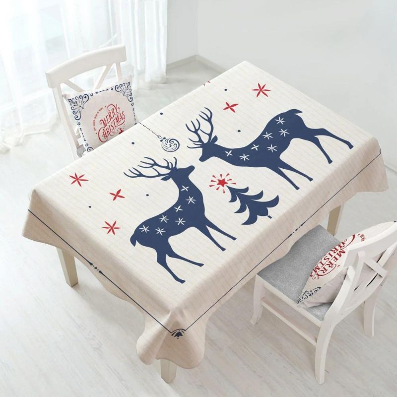 Colorful Custom Export Party Christmas Waterproof Decoration Polyester Tablecloth