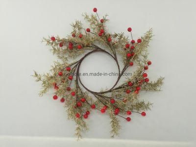 Wholesale Top Quality Artificial Christmas Glitters Ornament Wreaths for Xmas Decoration