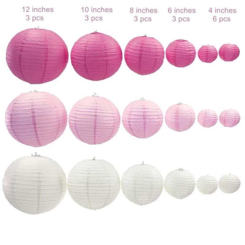 Colorful Paper Lanterns (Size of 4, 6, 8, 10) for Home, Outdoor Party, Wedding Decorations