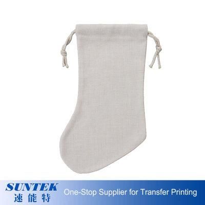 Christmas Decoration Supplies Sublimation Cotton Linen Christmas Stocking Decorations Christmas Socks