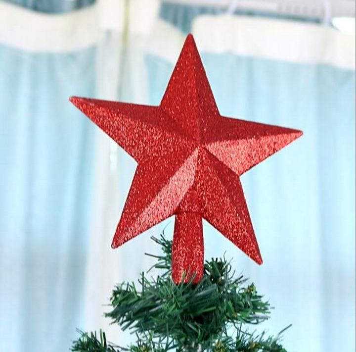 Plastic Powder Christmas Tree Decoration Pendant Accessories Top Star