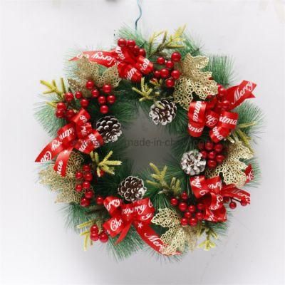 Yiwu Shuangyuan Christmas Factory Direct Sale40cm Pine Needle-Wreath