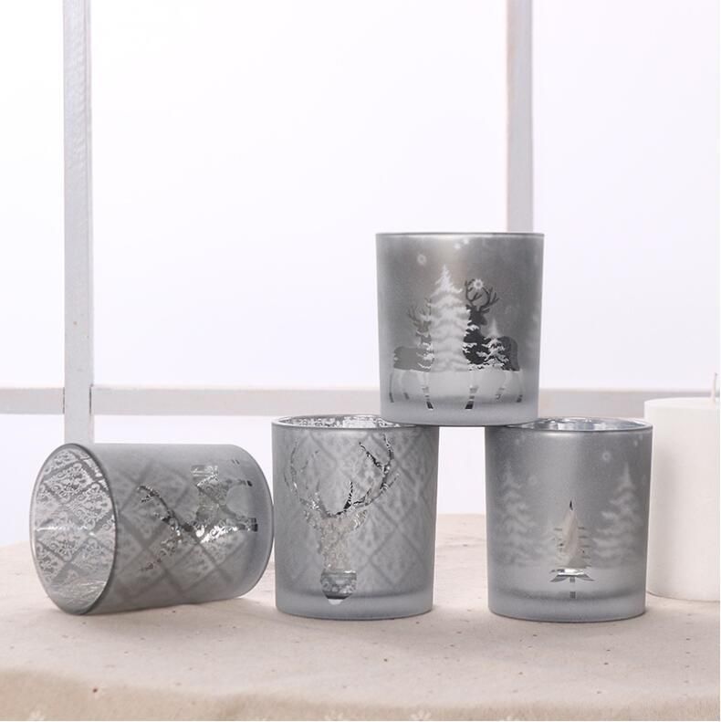 Decorative Scented Custom Unique Luxury Candle Jars Glass Electroplating Glass Candle Jar