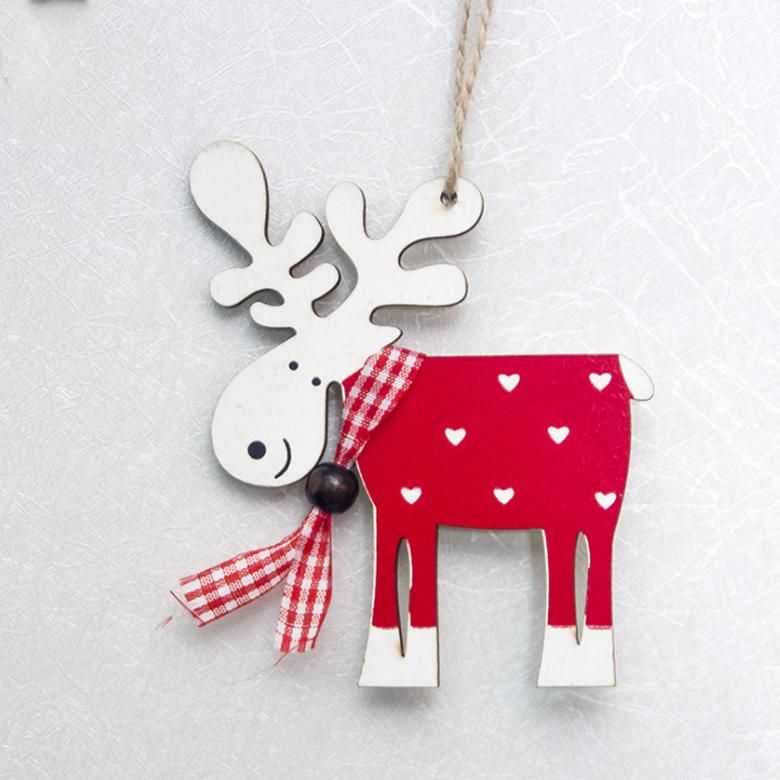 China Wholesale Cheap Christmas Home Decor Wooden Elk Decoration