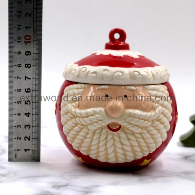 OEM Accept 3D Handpainted Ceramic Christmas Decoration Candy Jars