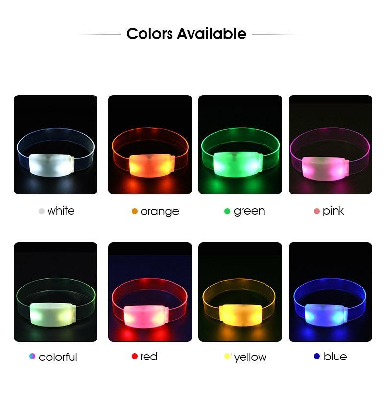 Custom LED Glow in The Dark Bracelet Flash Lighting Concert Wristband