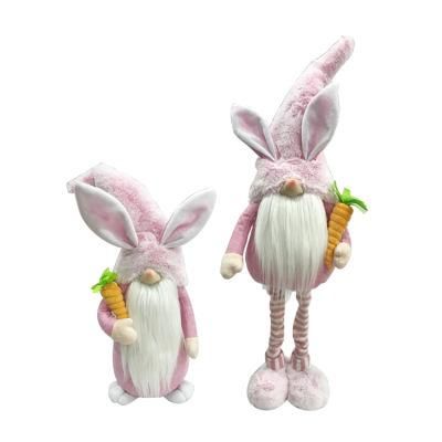 2 Style Craft Rabbit Figurine Gnome Decoration Easter Bunny Plush Toys