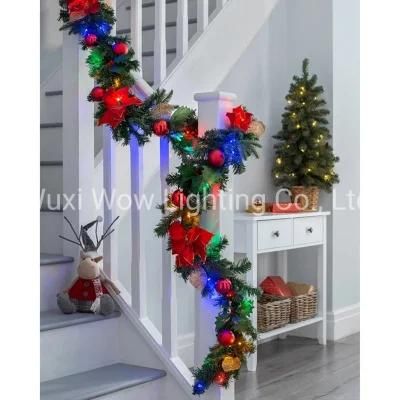 Decorated Garland Illuminated with 40 Multi Colour LED Lights
