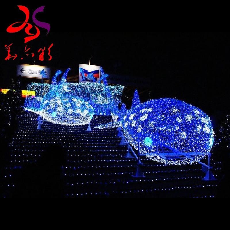 Christmas Holiday Theme Park 3D Dolphins Decorative LED Light