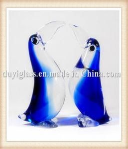 Animal Blue Woodpecker Glass Craft for Decoration