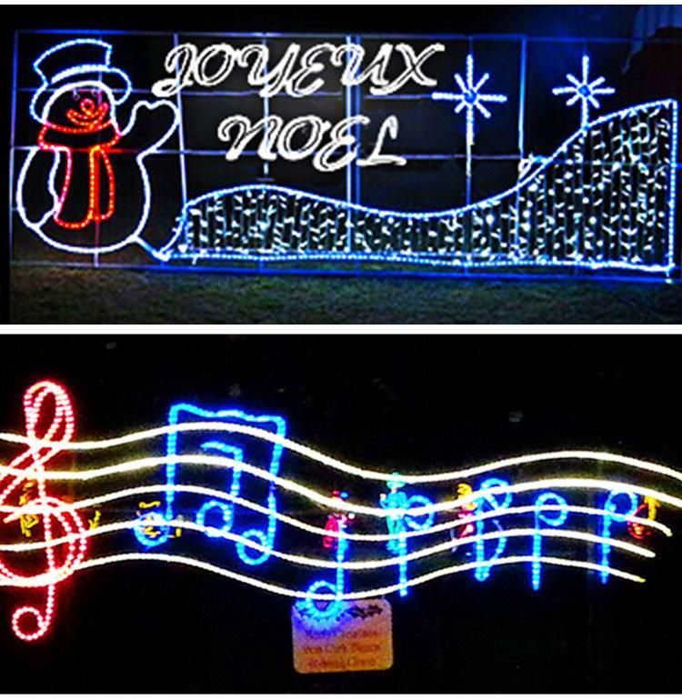 2021 New Year Merry Christmas 2D Sculpture LED Motif Lighting
