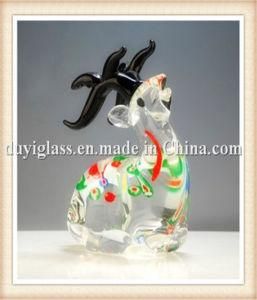 Multicolour Goat Glass Craft for Gift