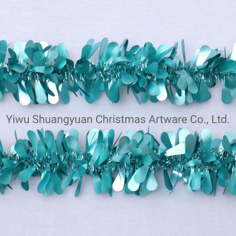 Lake Blue Matte Colored Christmas Tinsel Cheap Christmas Tinsel