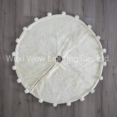 48&quot; Cream Fur POM POM Tree Skirt