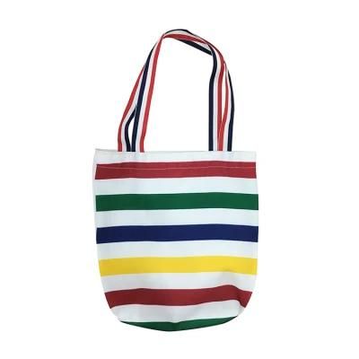 Christmas Canvas Bags Handmade Personalized Striped Christmas Reusable Bag