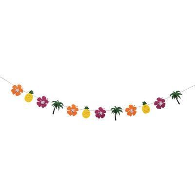 Wholesale Summer Flower Hanging Bunting Banner Decoration Summer Event Party Christmas Decoration Birthday Party Supplies