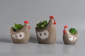 High Quality Ceramic Animal Flowerpot with Plant