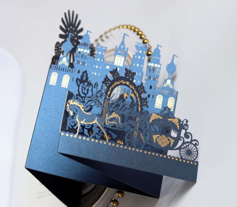 2020 3D Wedding Invitations Cards Laser Cut Castle Greeting Card Event Party