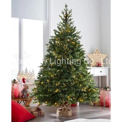 Norway Spruce Potted Christmas Tree with Chasing Warm LED Lights