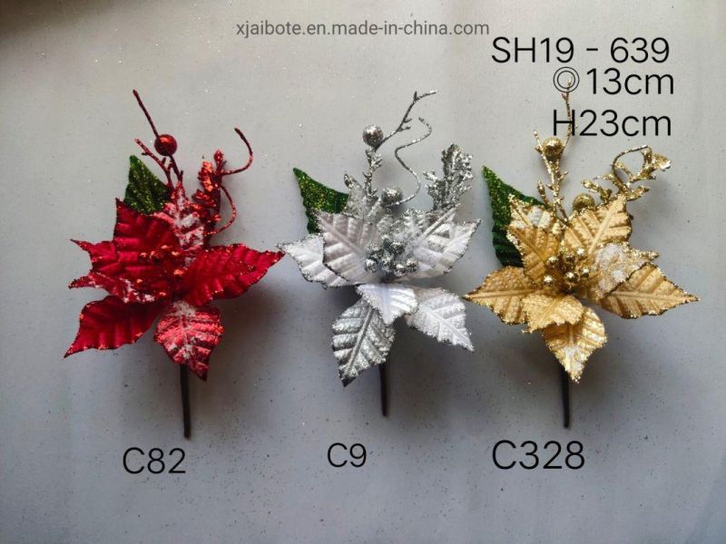 Hot Sale Xmas Decorations Flowers Made in China