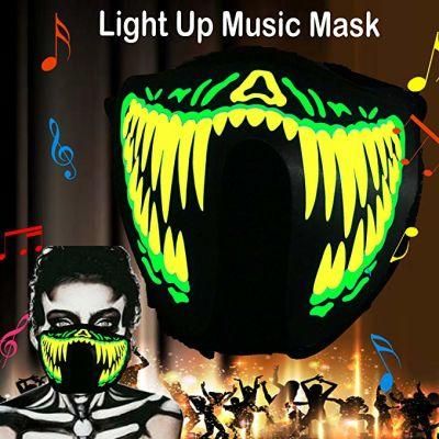 Halloween Zombies Teeth Music Mask LED Party Mask Sound Activated