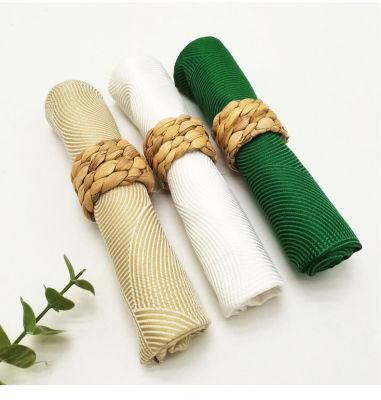 OEM Western Style Hotel Round Ring Wood Straw Napkin Towel Buckle