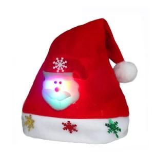 Thick Plush Santa Hat Promotion LED Christmas Santa Claus Hat
