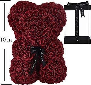25cm Heart Bear Popular and Premium Wholesale Foam/PE Rose Bear for Saint Valentine Day Gifts Wedding Party Decoration
