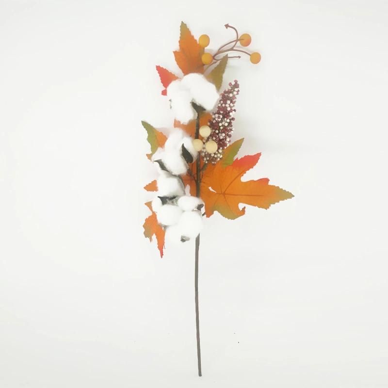 Hot Selling White Cotton Artificial Christmas Flowers for Decoration Xmas Ornament