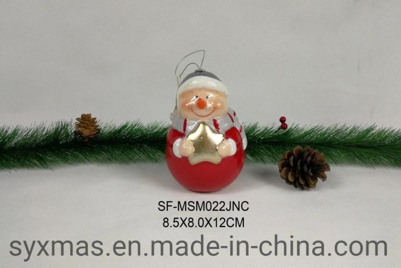 Good Quality Christmas Decoration 85mm Polyfoam Santa with 1 LED Light and Nose