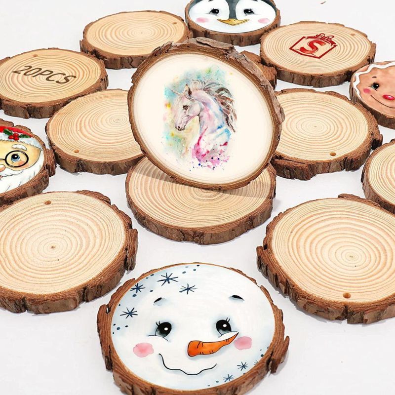 Natural Wood Slices - 10 PCS 2.76 Inches Craft Unfinished Wood Kit Wooden Circles for Arts Wood Slices Christmas Ornaments DIY Crafts