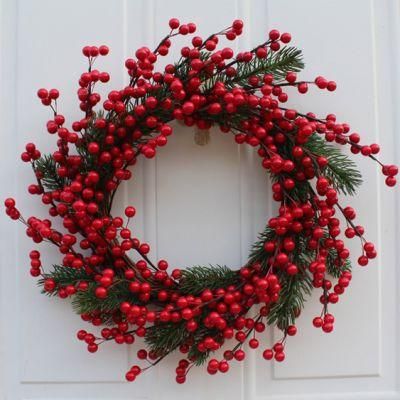 Red Berry Christmas Wreath with Pine Cone