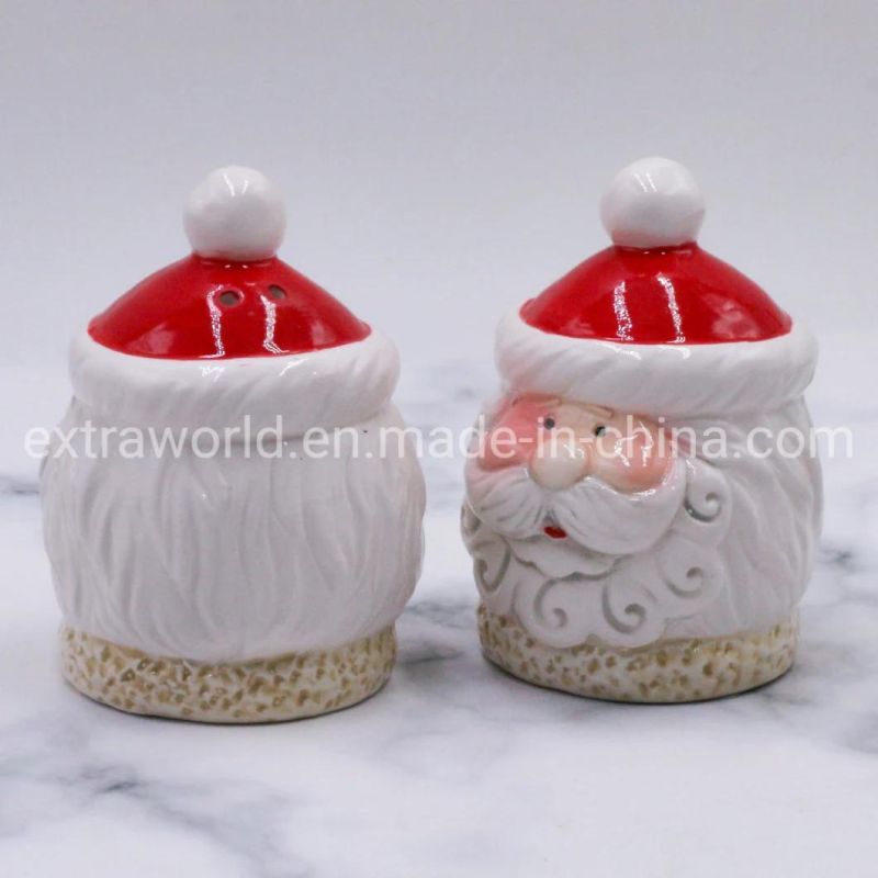 Ceramic Christmas Kitchenware Dolomite Hand-Painted Salt and Pepper Pot