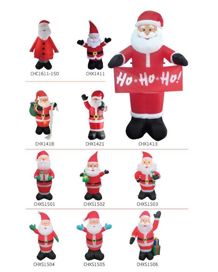 Boyi Inflatable Christmas Santa Decorations with Bear Outdoor Lawn Wholesale