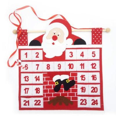 Shangyi Handmade Printed Hanging Christmas Countdown Santa Advent Calendar