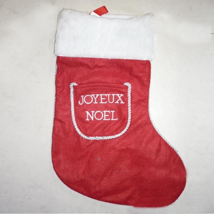 Factory Whole Sales Kinds of Xmas Socks with Velvet Woven Material Silk Printing Embroidery Logo Bronzing Logo and Heat Transfer Printing