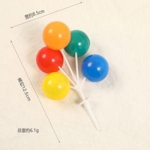 Rainbow Multicolored Balloon Cluster Cake and Cupcake Topper