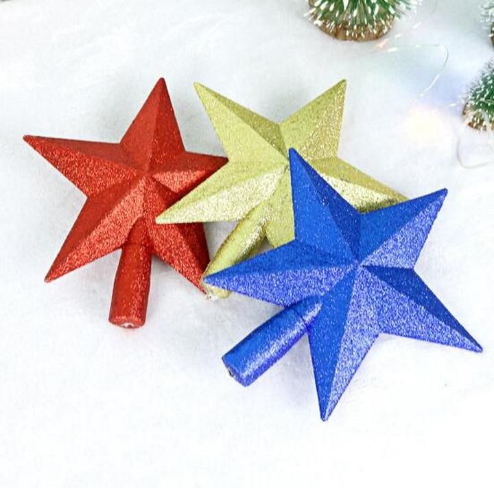 Plastic Powder Christmas Tree Decoration Pendant Accessories Top Star