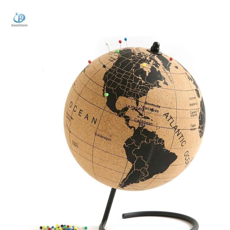 Cork Globe with Durable Stainless Steel Base Great for Mapping Travels