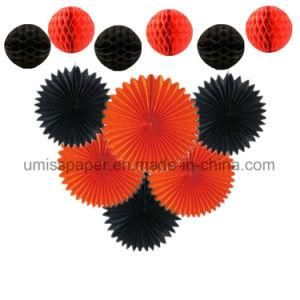 OEM Umiss Paper Fans Honeycomb Balls Decoration for Halloween Party