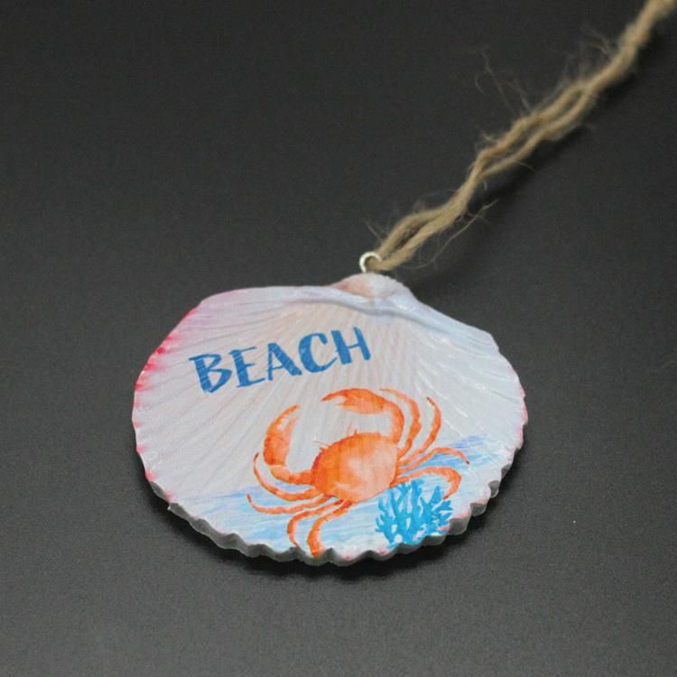 Custom Printed Shell Shaped Resin Christmas Ornament for Hanging