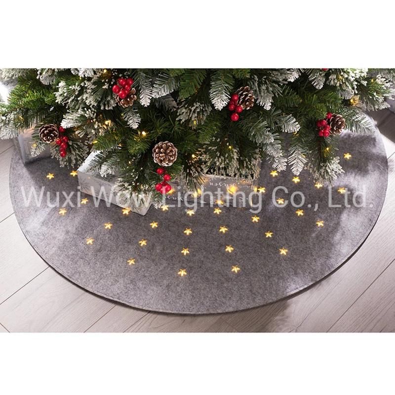 Christmas Tree Mat, Pre-Lit with 80 LED Lights, Grey, 98cm