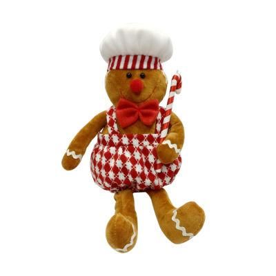 Cheap Decorative Doll Custom Ginger Bread Animals Plush Stuffed Doll Christmas Figurines Figure Christmas Decoration