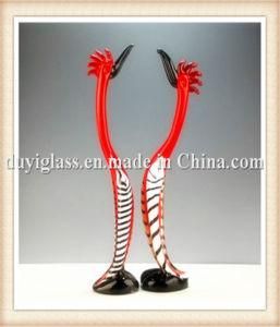 Animal Red Bird Glass Craft for Display
