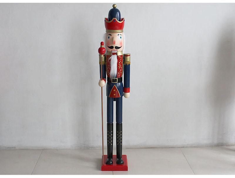 Wholesale 1.2m Wooden Nutcracker Christmas Decoration Life Size King Soldier Nutcracker