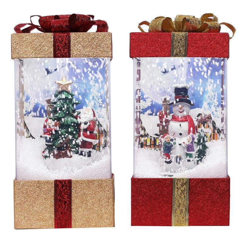 Christmas Decorations Snow Music Gift Bag Lamp Snow Lamp Home Shopping Mall Supermarket Scenery Decoration Cross-Border Special Supply