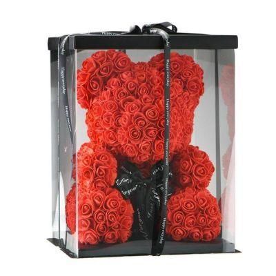 Ourwarm Hot Sale Customize Valentines Day Gift Forever Eternal Mothers Day Gifts Rose Teddy Bear with Gift Box
