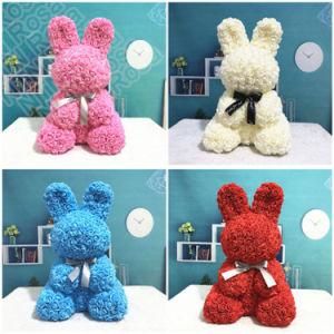 Hot Sale Christmas Valentine Gift Artificial Flower PE Foam Rose Rabbit