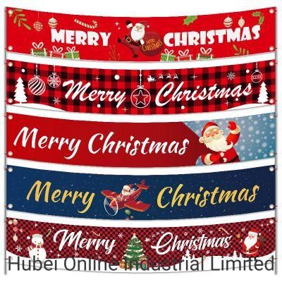 Merry Christmas Banners Front Door Welcome Christmas Porch Banners Hanging Decoration/Ornament