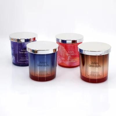 Luxury Packing Scented Glass Candle with Metal Lid for Home Decoration